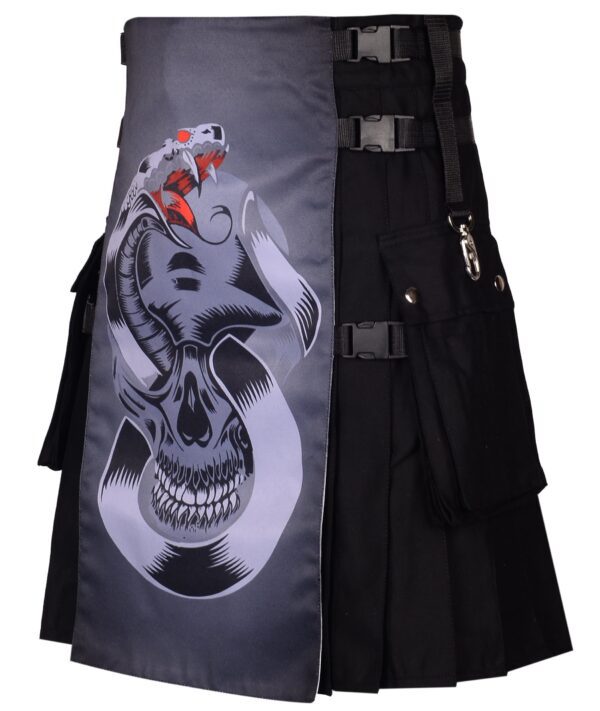 Grey Skull Gothic Kilt - Image 3