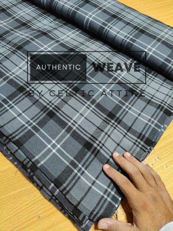 Hamilton Gray Tartan Fabric - Image 3