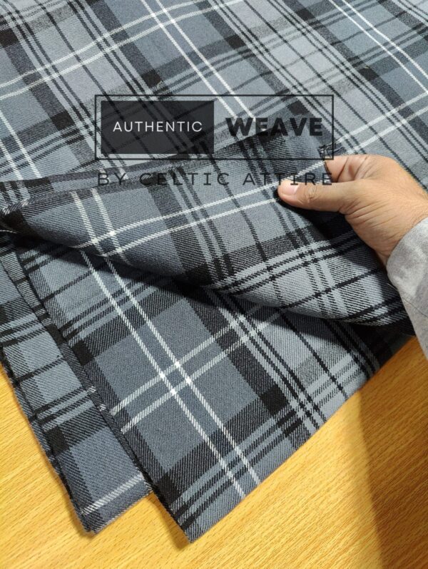 Hamilton Gray Tartan Fabric - Image 2