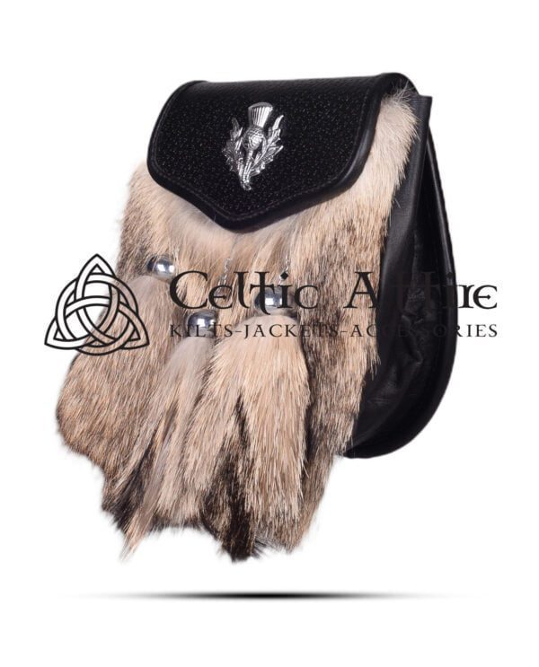 Thistle Featured Coyote Sporran - Scottish Semi Dress - Image 3