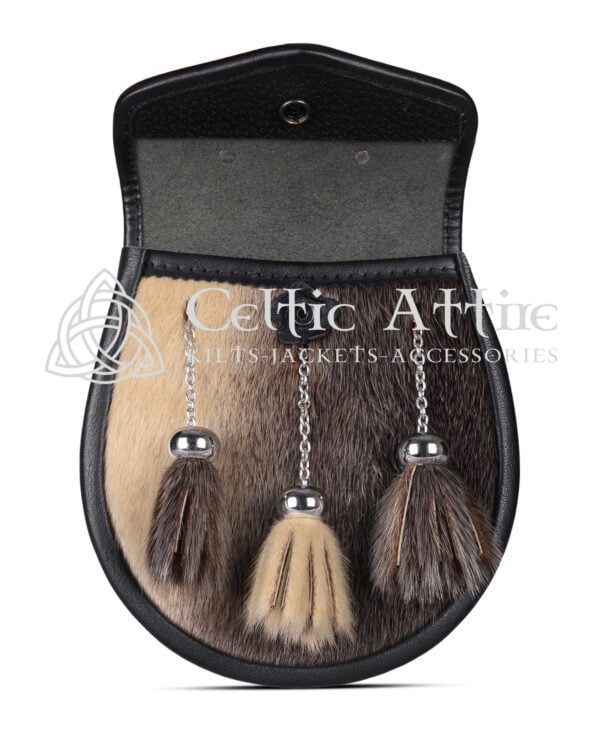 Seal Fur Scottish Sporran - Semi Dress Leather Sporran - Image 4