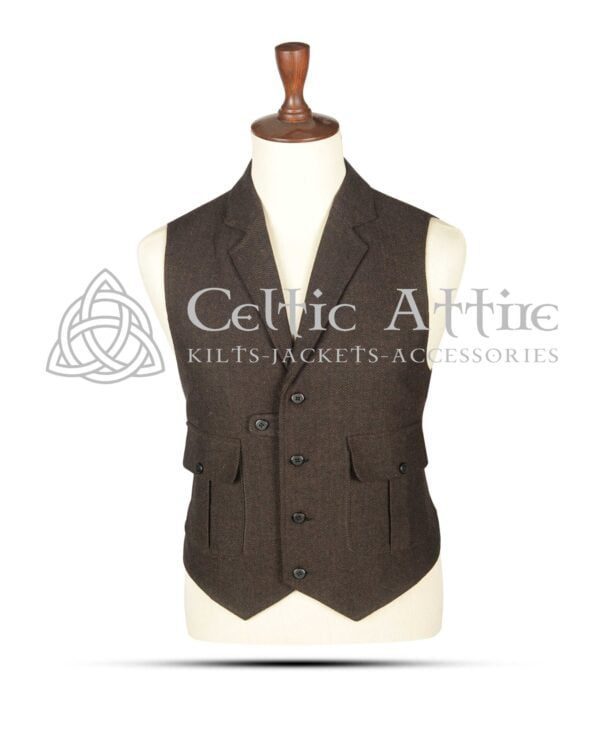 Brown Tweed Kilt Waistcoat