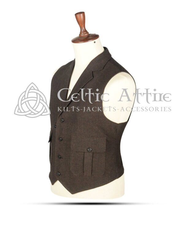 Brown Tweed Kilt Waistcoat