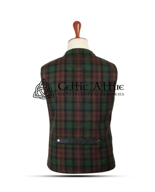 Brown Watch Tartan Punk Rock Waistcoat - Image 3