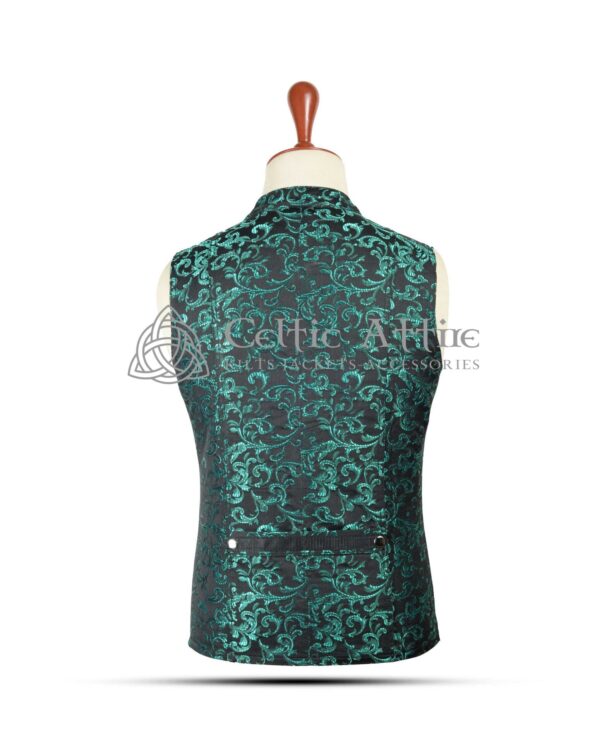 Green Brocade Gothic Vest - Image 3