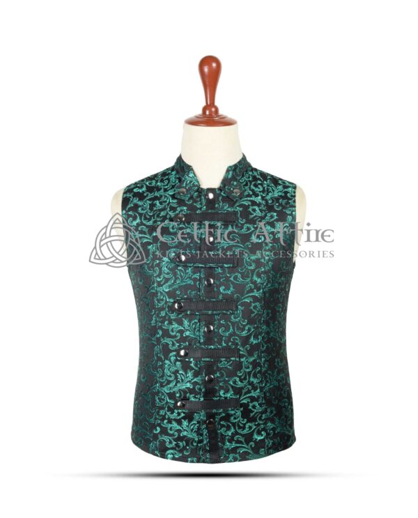 Green Brocade Gothic Vest
