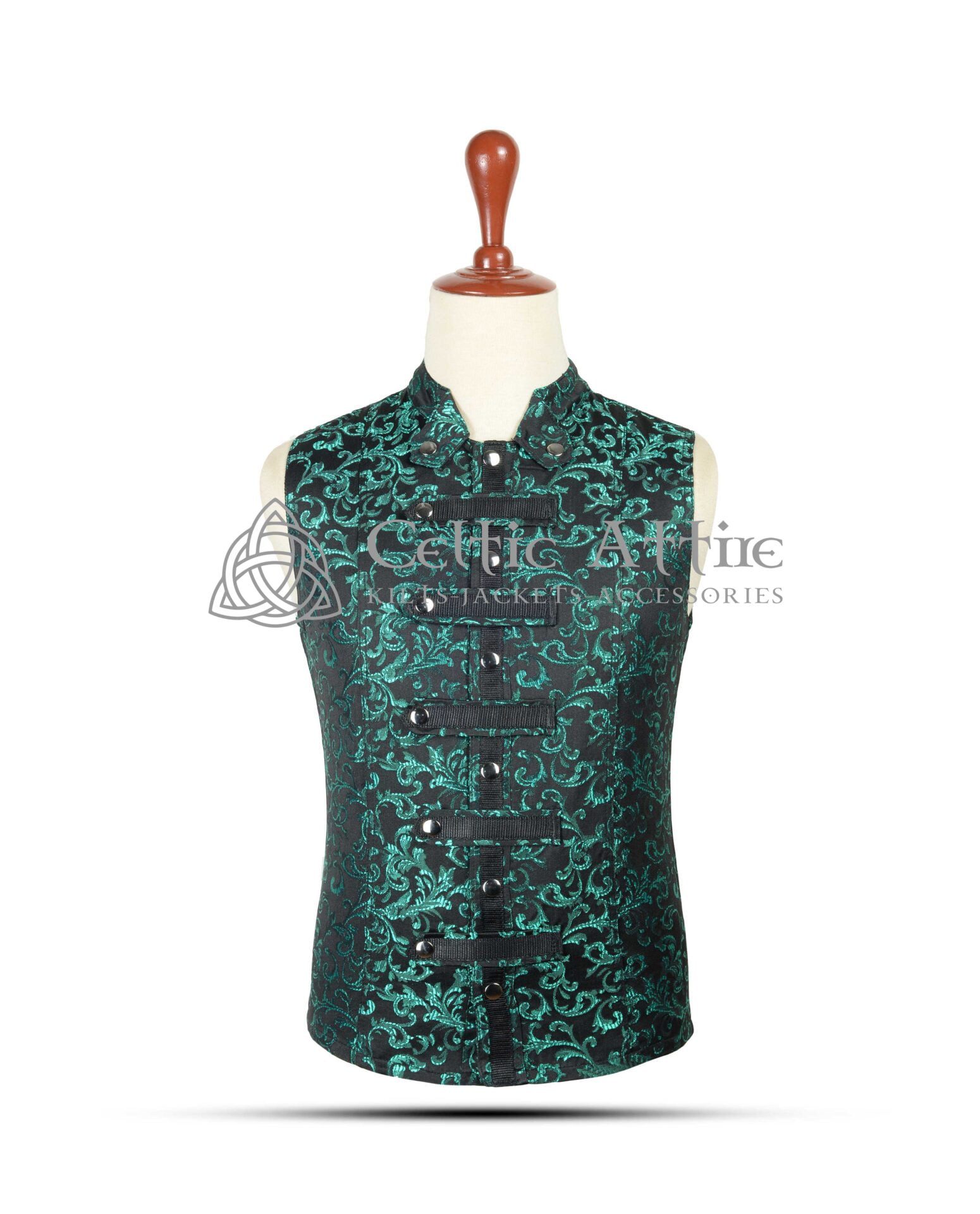 Green Brocade Gothic Vest