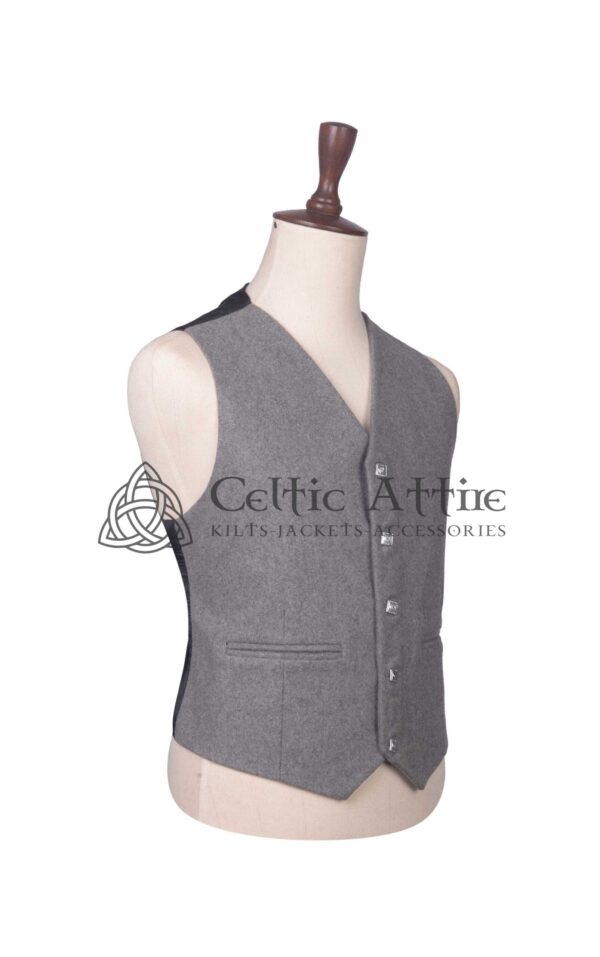 Gray Wool 5 Buttons Argyll Waistcoat