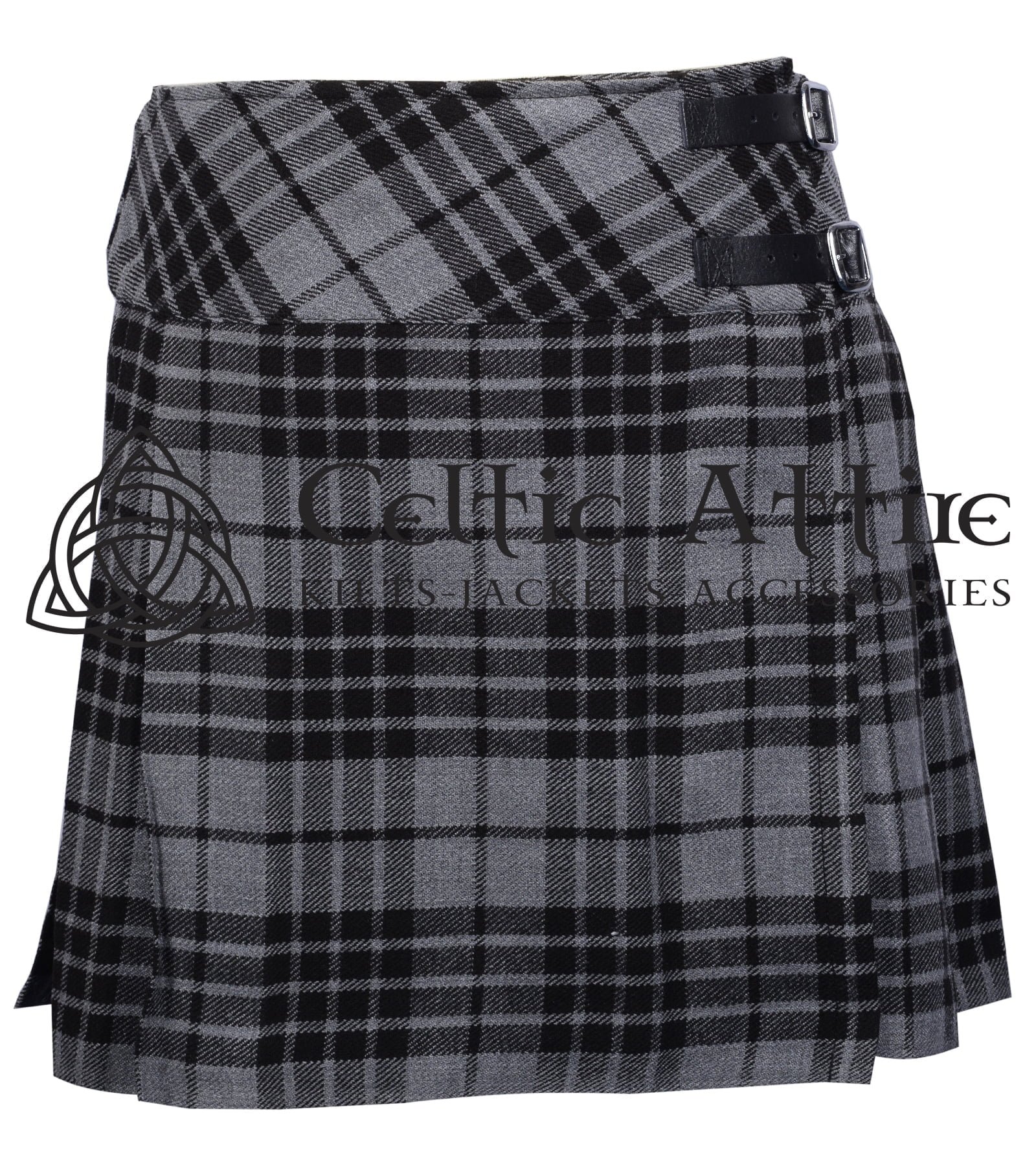 Mini Black Grey Tartan Skirt for Girls