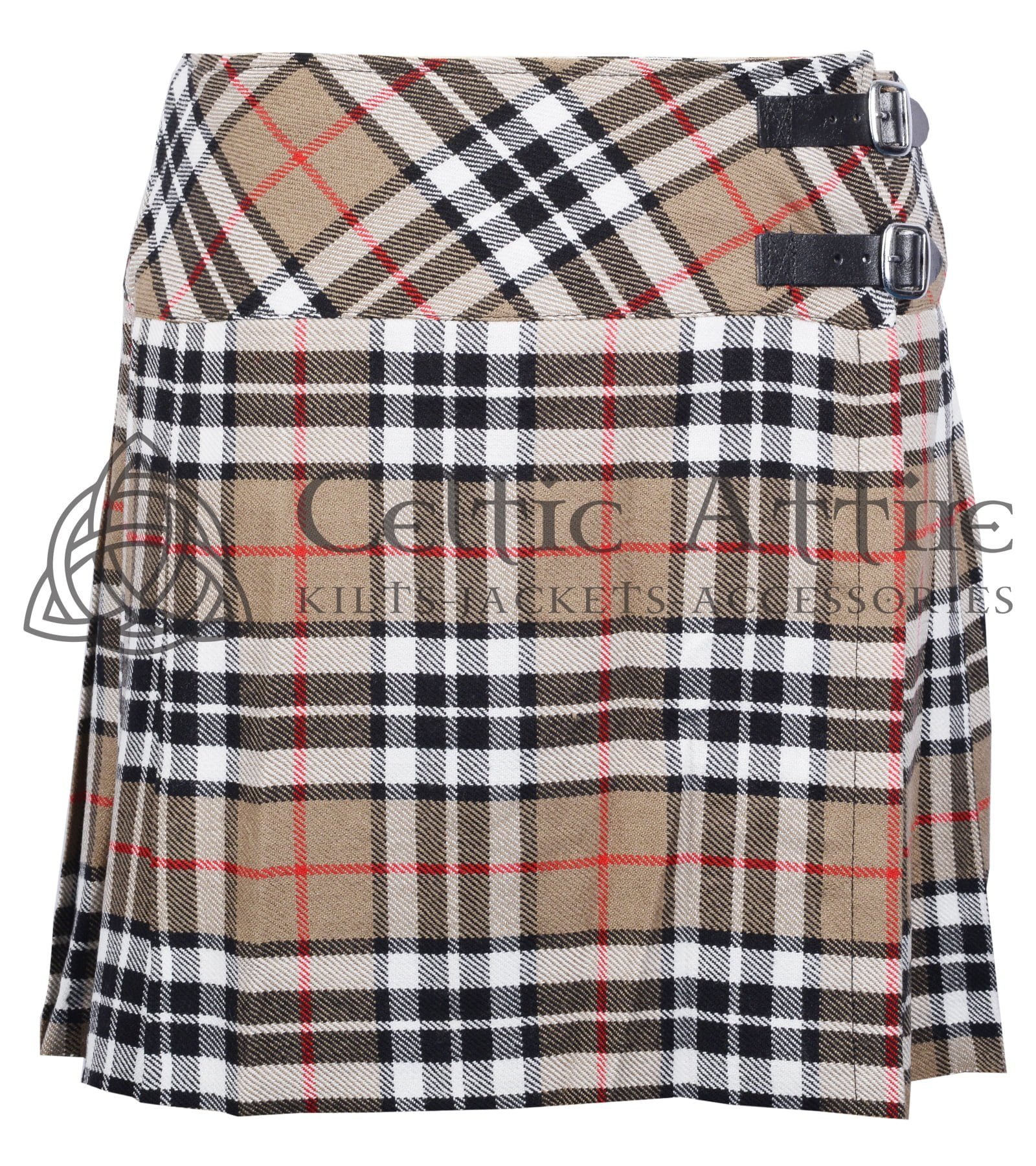 Mini Cream Tartan Skirt for Girls