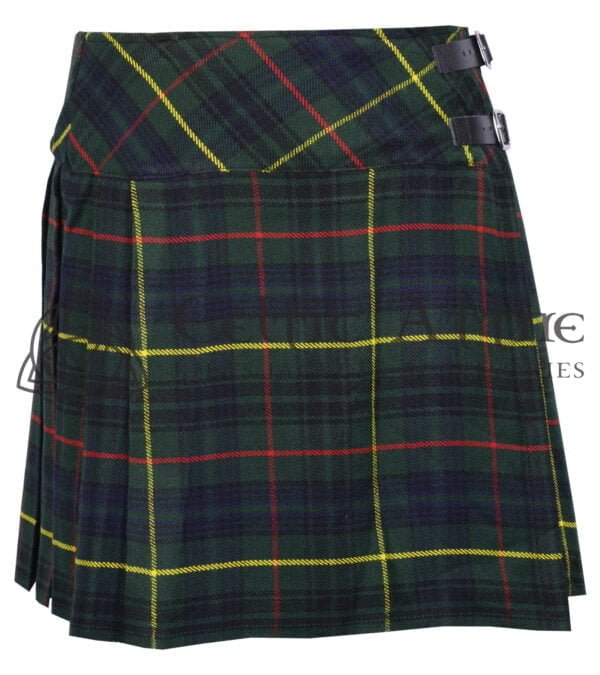 Mini Dark Green Tartan Skirt for Girls