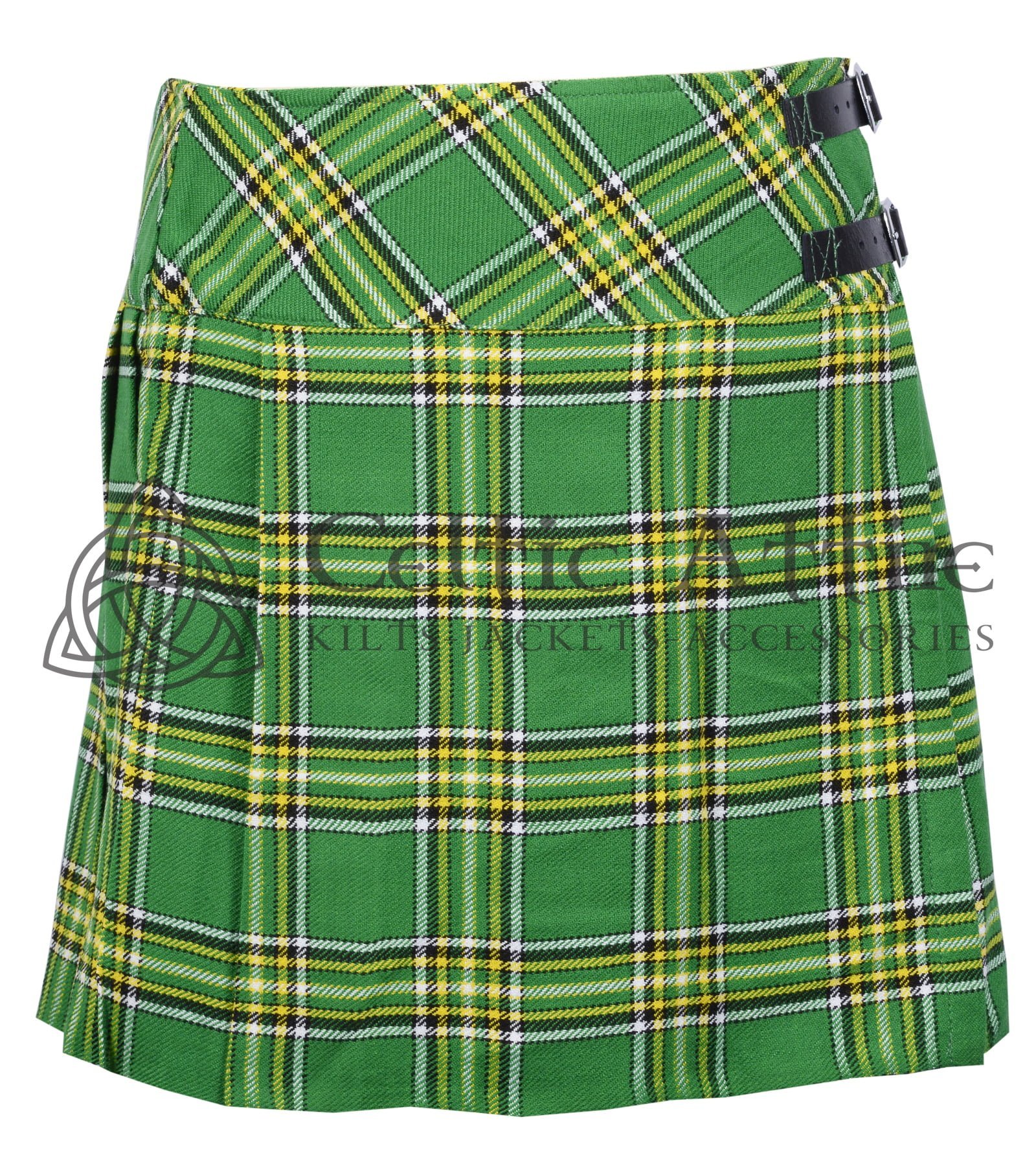 Mini Greenish Tartan Skirt for Girls