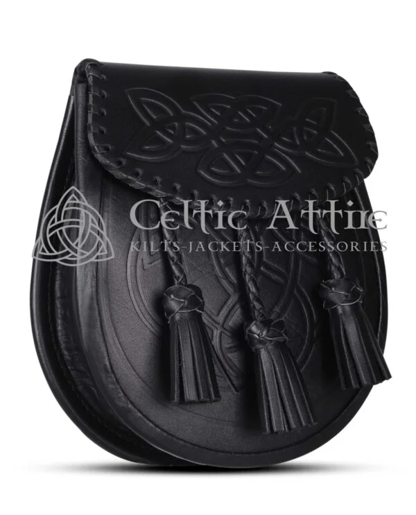 Embossed Black Leather Day Sporran - Image 3