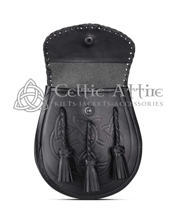 Embossed Black Leather Day Sporran - Image 4