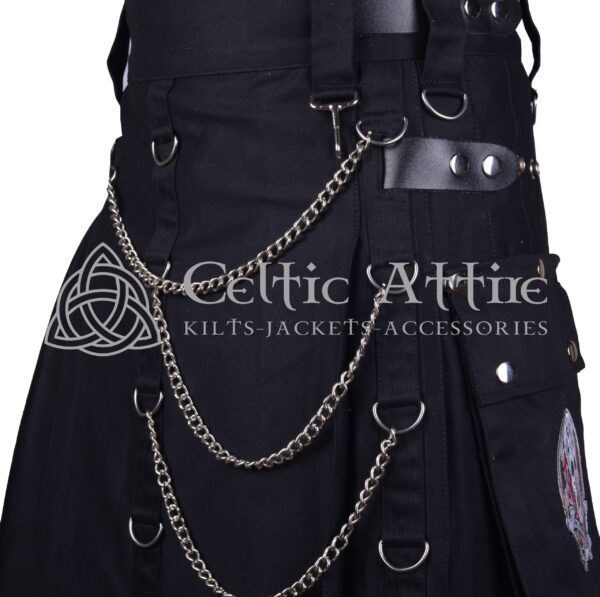 Chained Gothic Black Kilt - Image 2