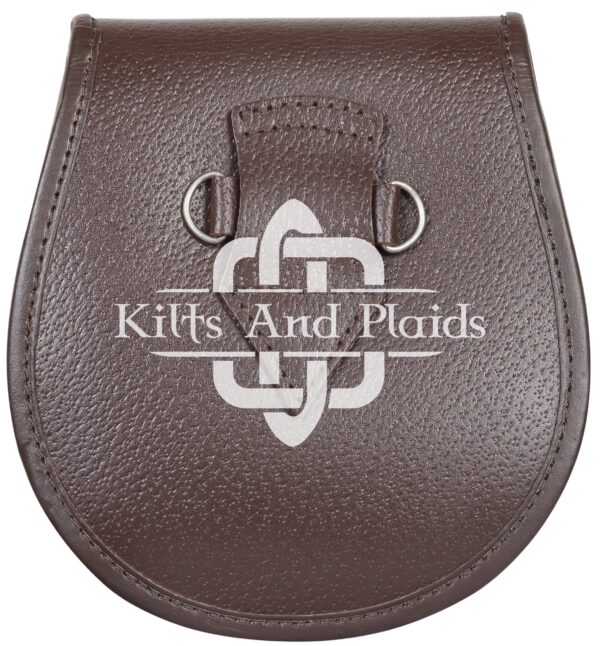 Plain Brown Leather Day Sporran - Image 4