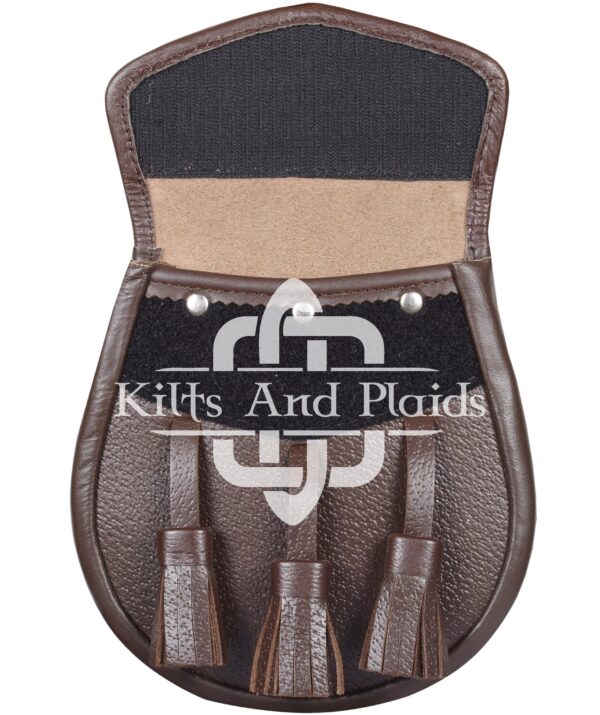 Plain Brown Leather Day Sporran - Image 5
