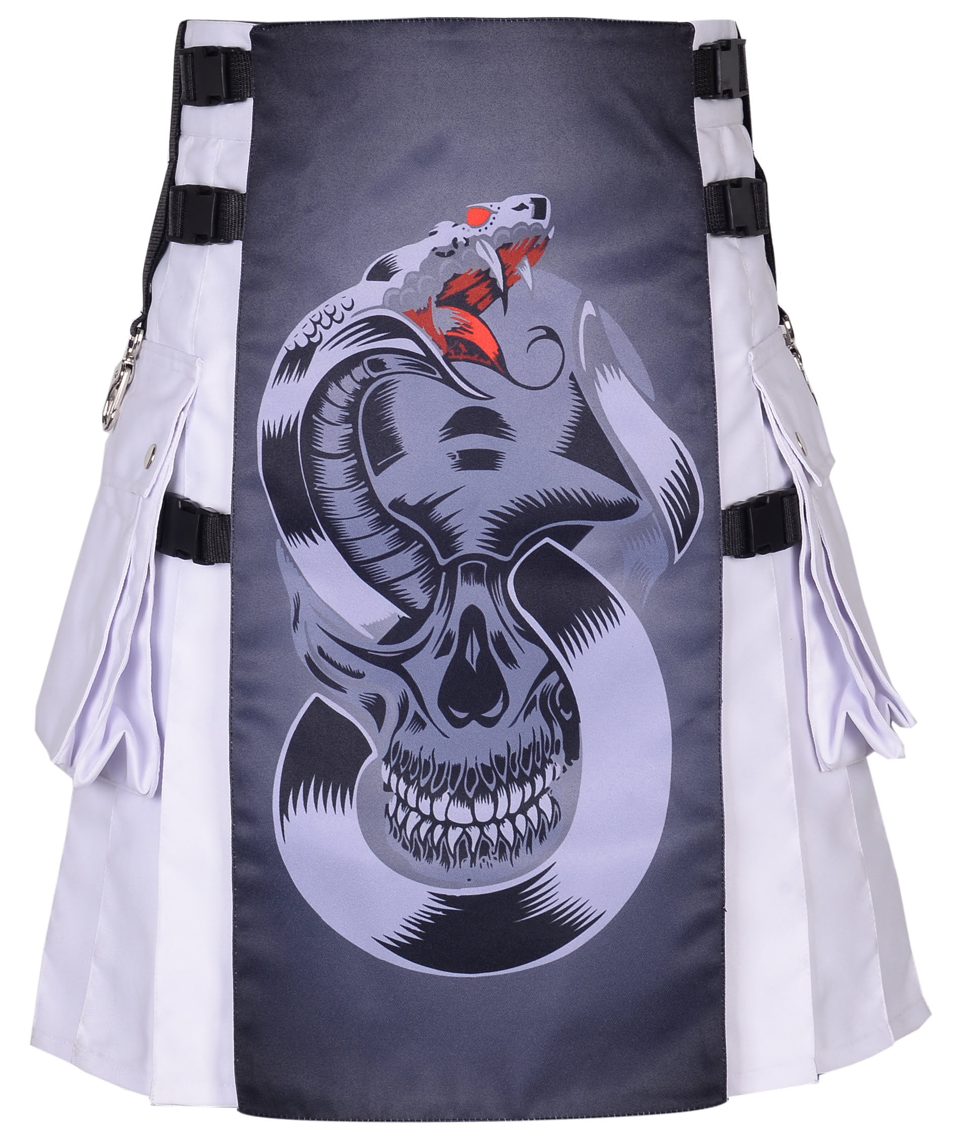 Grey Skull Gothic Kilt