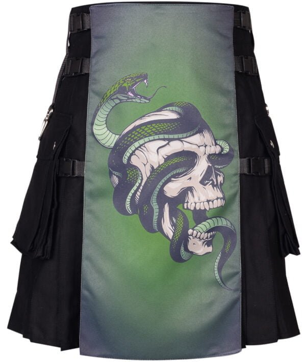 Green Skull Gothic Kilt