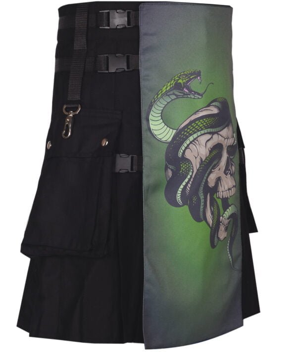 Green Skull Gothic Kilt - Image 2