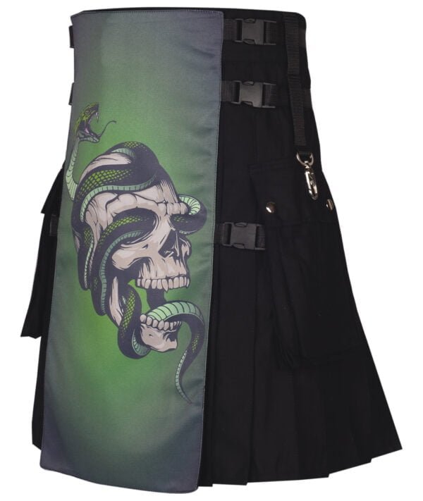 Green Skull Gothic Kilt - Image 3