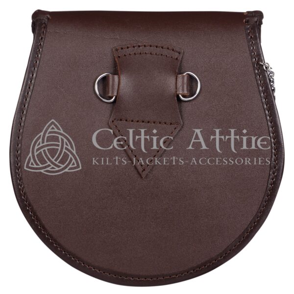 Brown Leather Celtic Embossed Sporran Scottish Kilt Sporran - Image 5