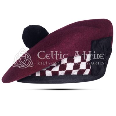 Maroon Wool Diced Balmoral