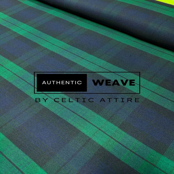 Black Watch Poly Viscose Tartan Fabric - Image 3
