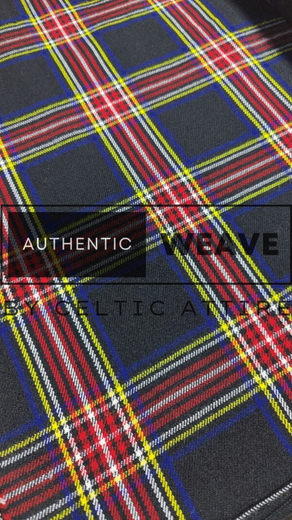 Black Stewart Tartan Fabric - Image 3