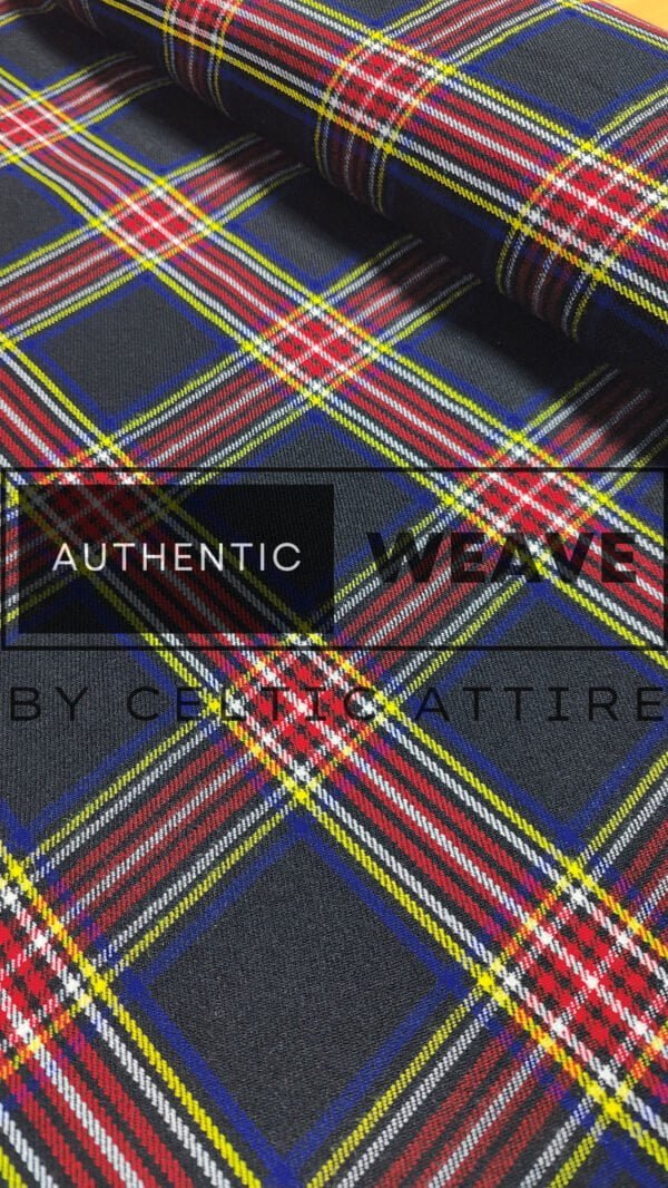 Black Stewart Tartan Fabric - Image 4