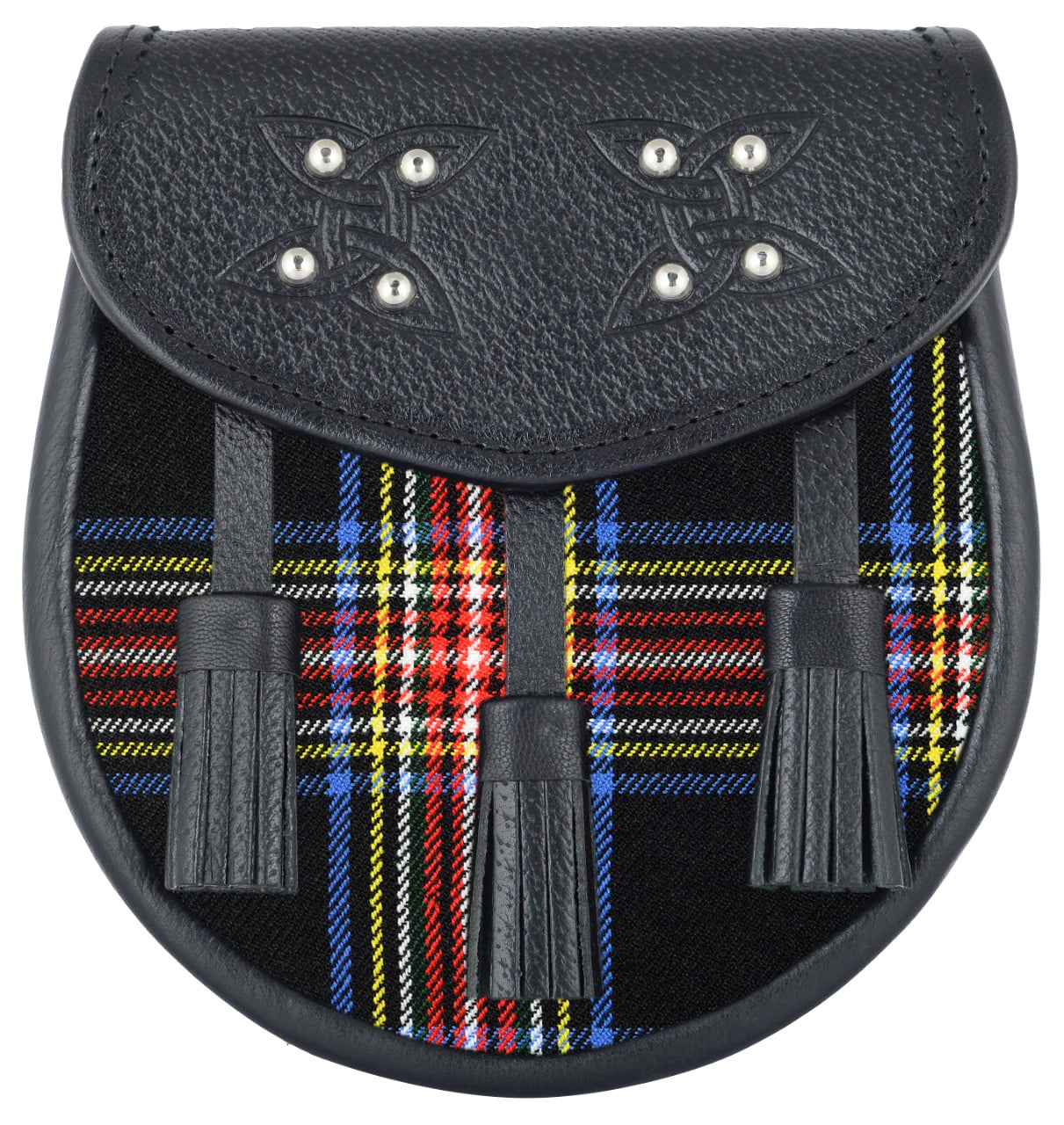 Black Stewart Tartan Sporran