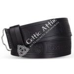 Celtic Attire leather kilt belt with Celtic knotwork embossing