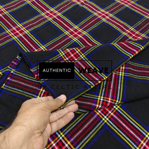 Black Stewart Tartan Fabric - Image 2