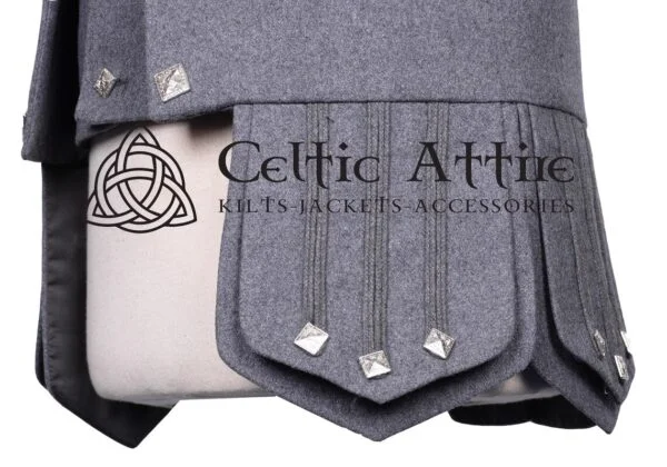 Scottish Sheriffmuir Doublet Jacket and Waistcoat in Gray Wool - Image 3