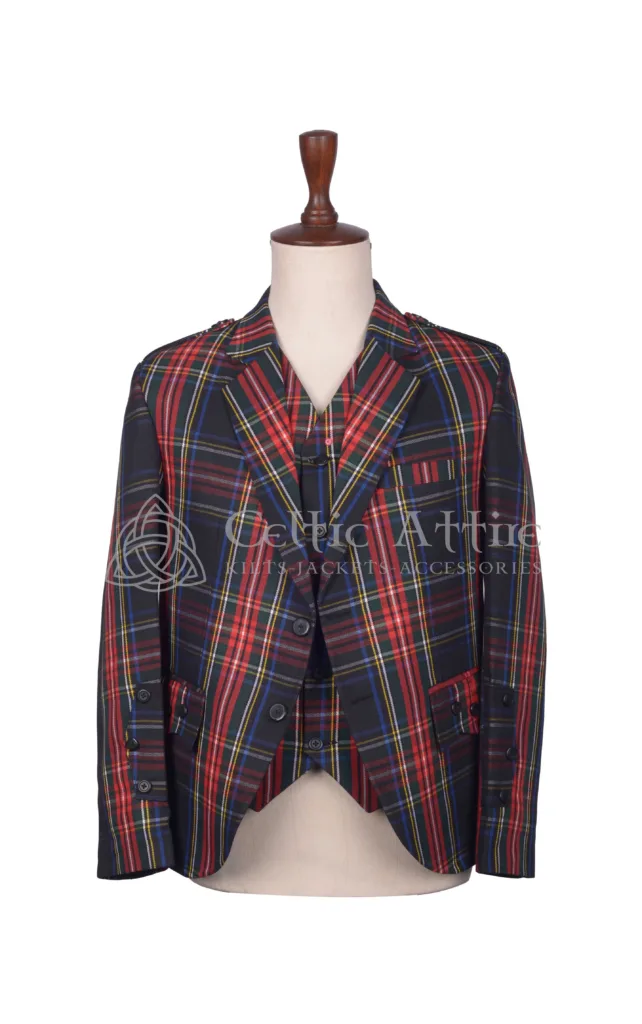 Black Stewart Tartan Tuxedo Jacket