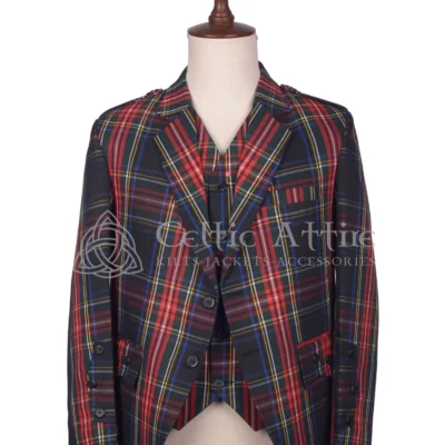 Black Stewart Tartan Tuxedo Jacket