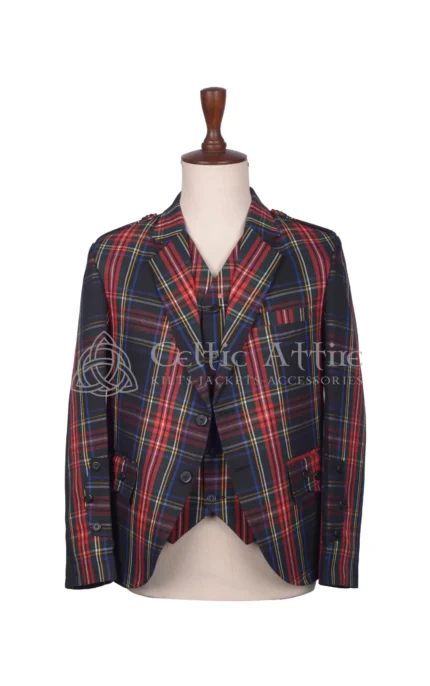Black Stewart Tartan Tuxedo Jacket