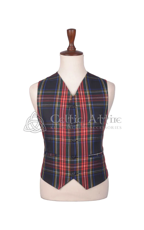 Black Stewart Tartan Argyll Jacket and Waistcoat - Image 5