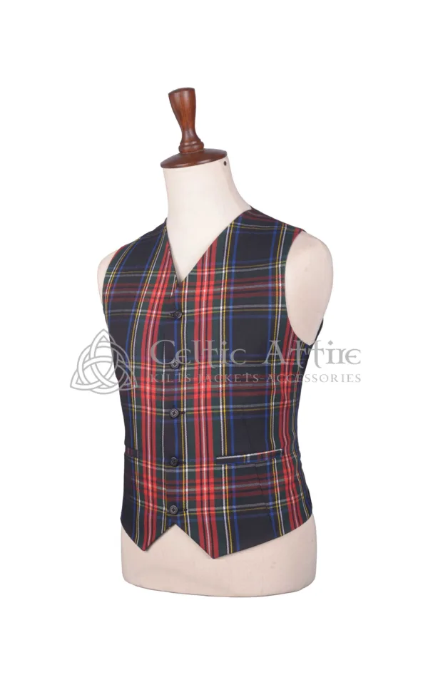 Black Stewart Tartan Argyll Jacket and Waistcoat - Image 6