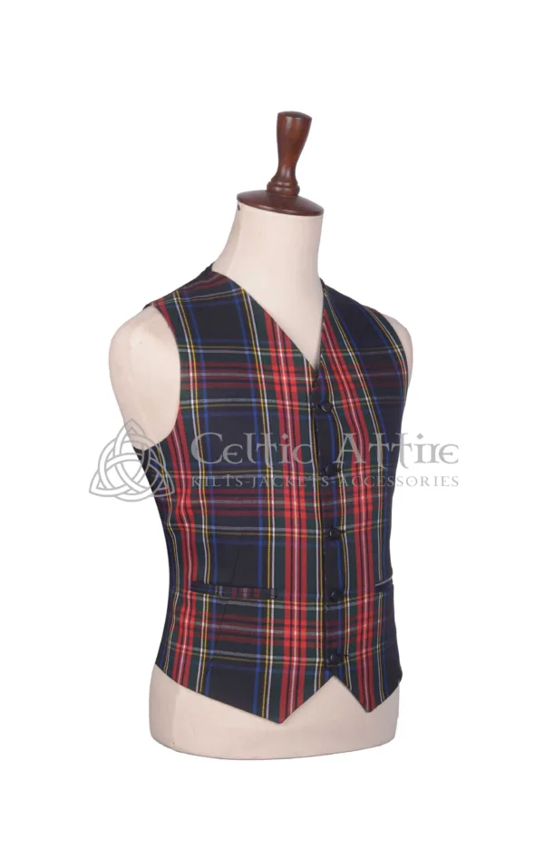 Black Stewart Tartan Argyll Jacket and Waistcoat - Image 7