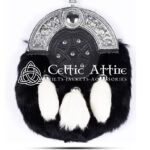 Black Rabbit Fur White Tassels Full Dress Sporran