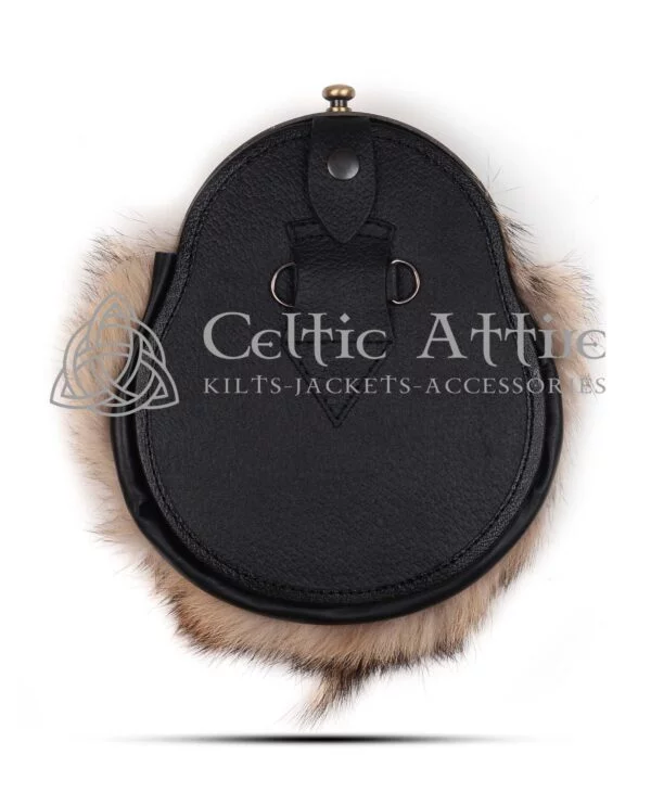 Coyote Fur Full Dress Sporran Brass Stag Head Cantle - Image 5