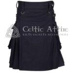 Black Wool Utility Kilt