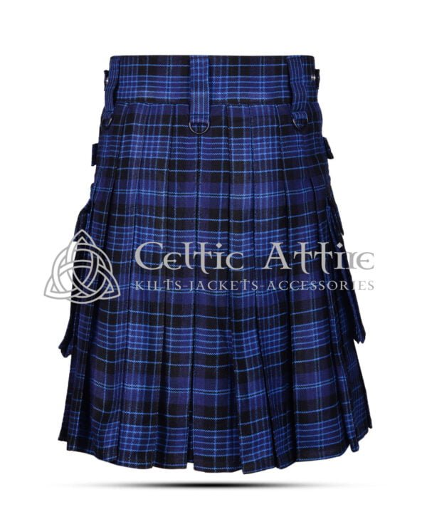 Ramsey Blue Tartan Utility Kilt - Image 4