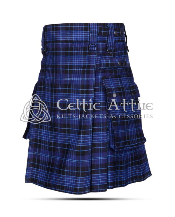 Ramsey Blue Tartan Utility Kilt - Image 2