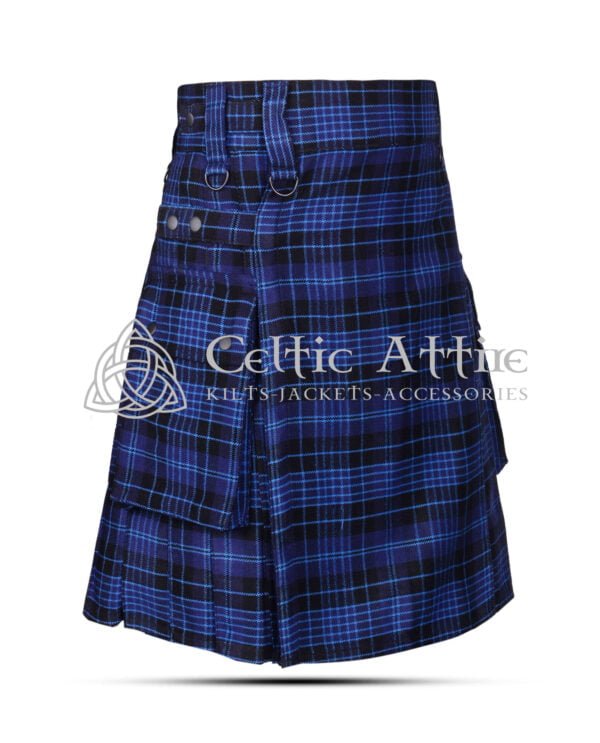 Ramsey Blue Tartan Utility Kilt - Image 3