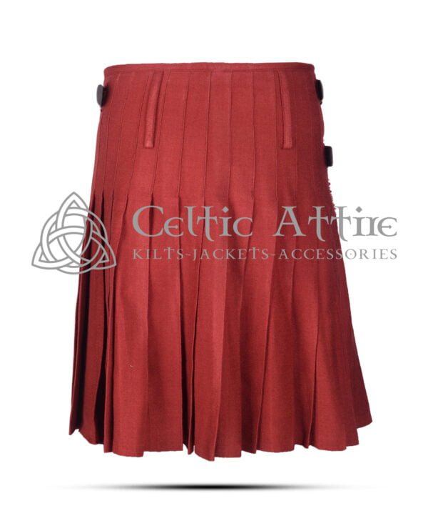 Solid Maroon 8 Yard Kilt - Image 2