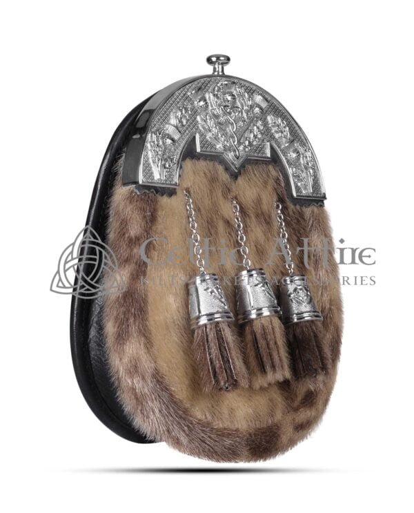 Natural Seal Fur Dress Sporran Antique Silver Cantle - Image 2