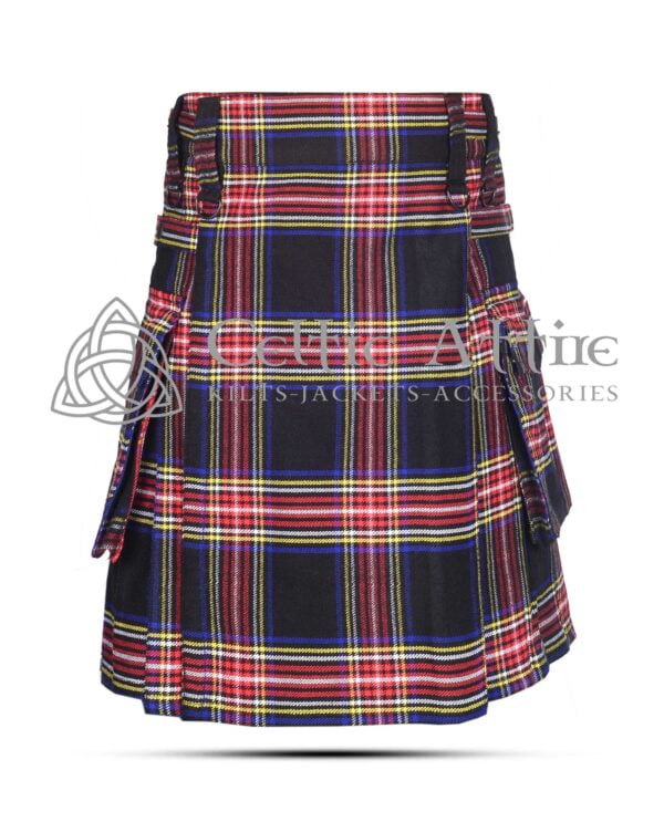 Black Stewart Tartan Utility Kilt