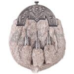 Brown Rabbit Fur Antique Black Thistle Cantle Sporran